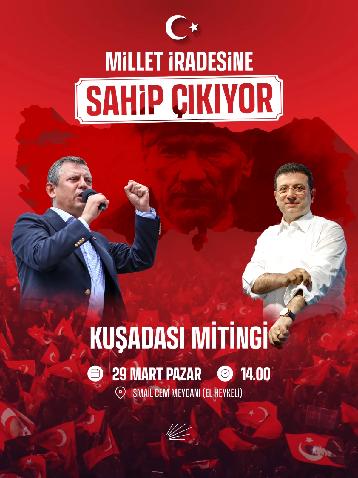 CHP Antalya, Kuşadası’nda Millet İradesi Mitingi Düzenliyor