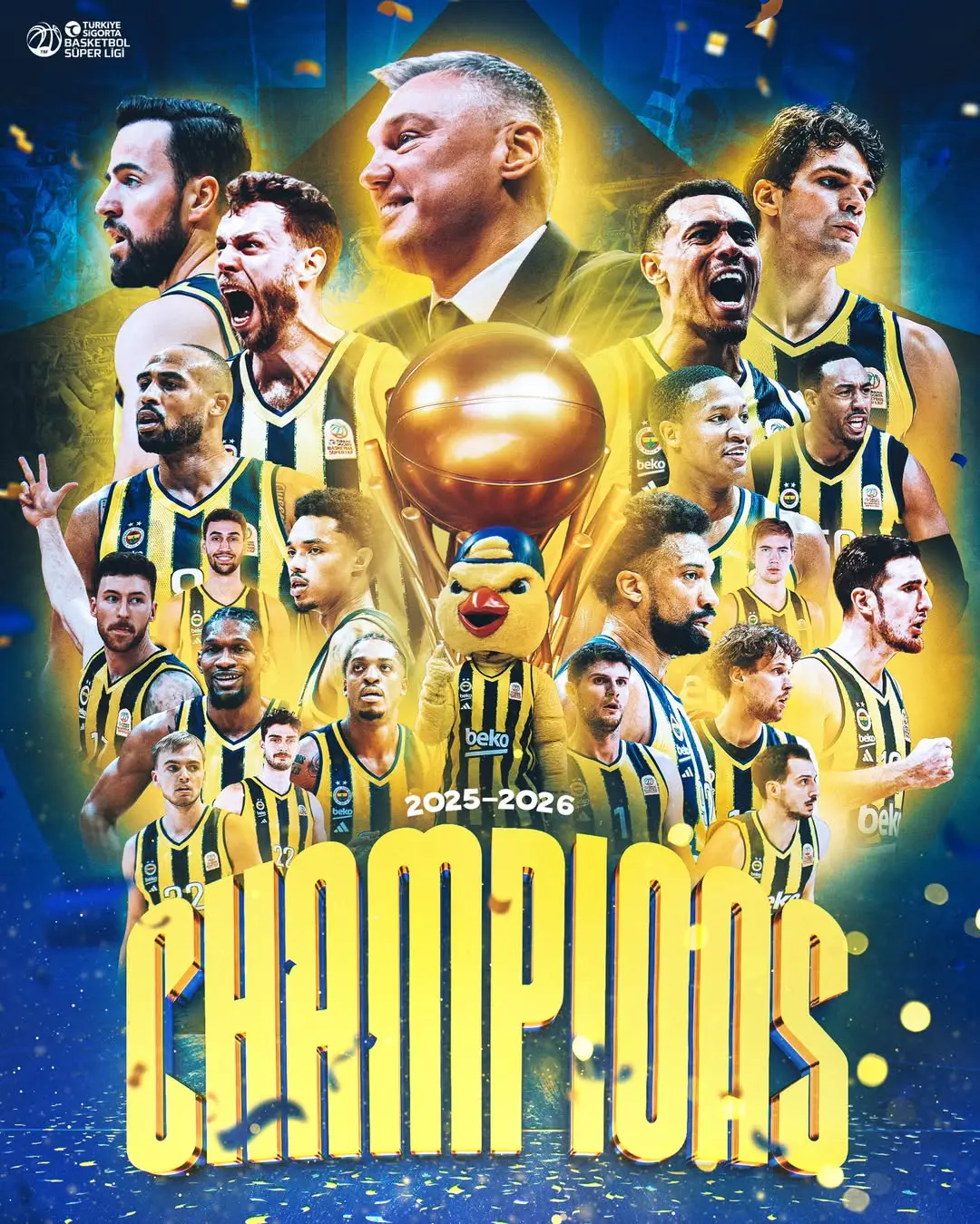 Fenerbahçe Beko Türkiye Sigorta Basketbol Süper Ligi Şampiyonu Oldu