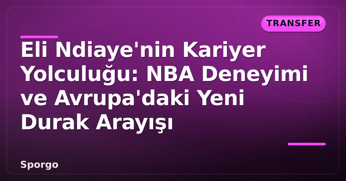 Eli Ndiaye’nin Kariyer Yolculuğu: NBA Deneyimi ve Avrupa’daki Yeni Durak Arayışı