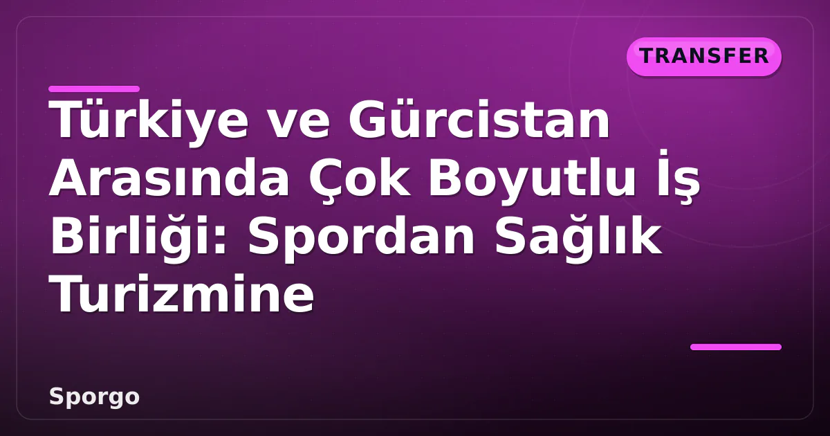Türkiye ve Gürcistan Arasında Çok Boyutlu İş Birliği: Spordan Sağlık Turizmine